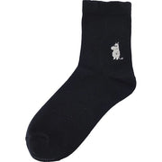 Moomin Relaxed Cuff Socks with Embroidery – Black, 23–25cm