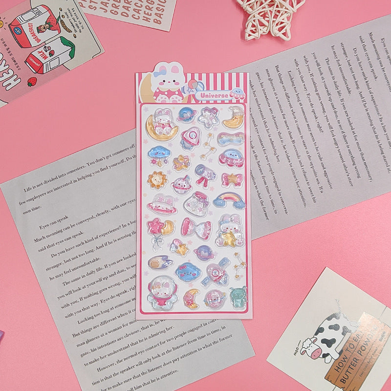 BTD&ENGI Animal Clear Puffy Sticker Sheet