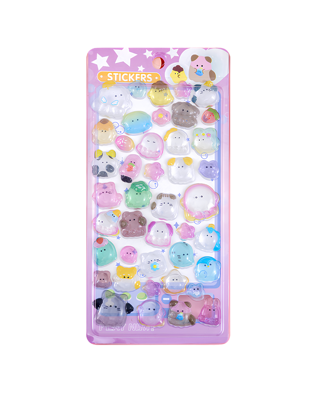 Kawaii 3D Puffy Epoxy Klistremerkeark – Dekorative Klistremerker