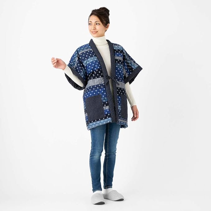 Watanosato 女士久留米半天 – 隨機拼布夜行服風格，日本製造