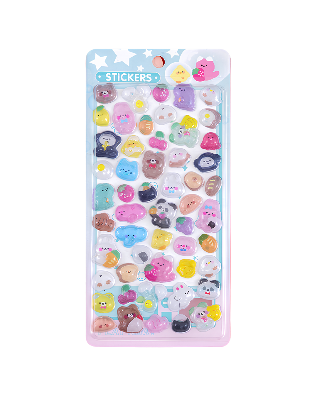 Kawaii 3D Puffy Epoxy Klistremerkeark – Dekorative Klistremerker