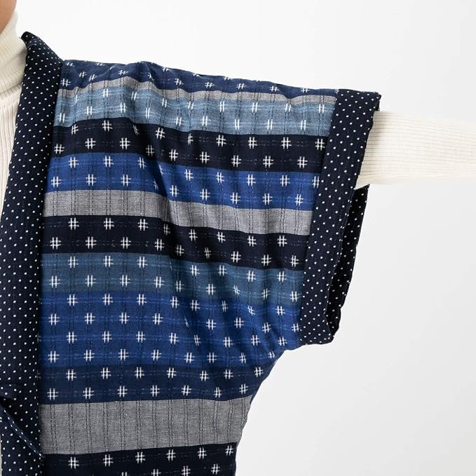 Watanosato 女士久留米半天 – 隨機拼布夜行服風格，日本製造