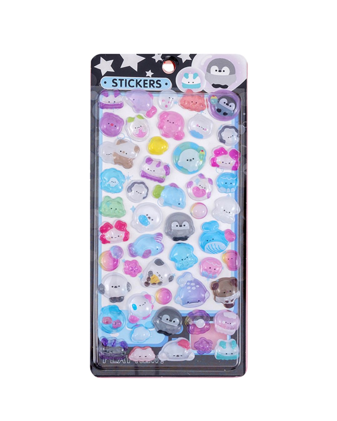 Kawaii 3D Puffy Epoxy Klistremerkeark – Dekorative Klistremerker