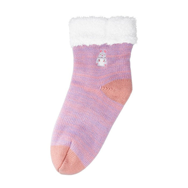 Spirited Away Lining Boa Socks Purple 23-24cm