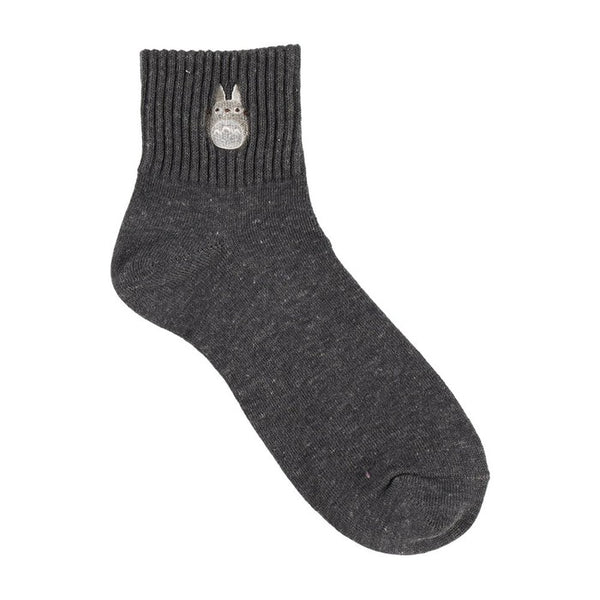 My Neighbor Totoro Rib Embroidery Short Length Socks 23-25cm