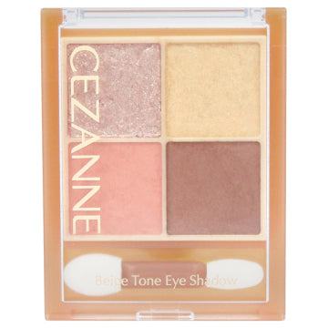 CEZANNE Beige Tone Eyeshadow- Palette of 4 shadows 4.3g[Alcohol-free] - 04 Mimosa beige