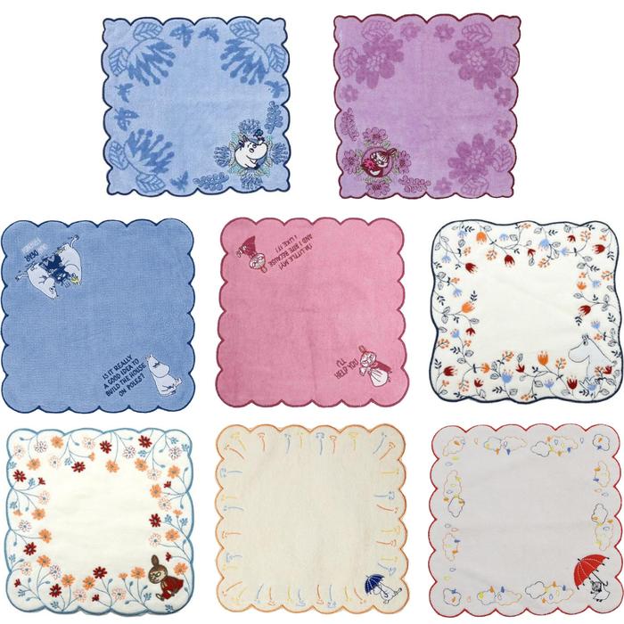 Marushin MOOMIN Mini Hand Towel Cotton 100% 25×25cm – Pocket Size (Part 5)