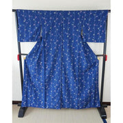 Vintage Kimono – Blue Floral Pattern, For Height 161-171cm (maximum height for those who don't require an ohashori)