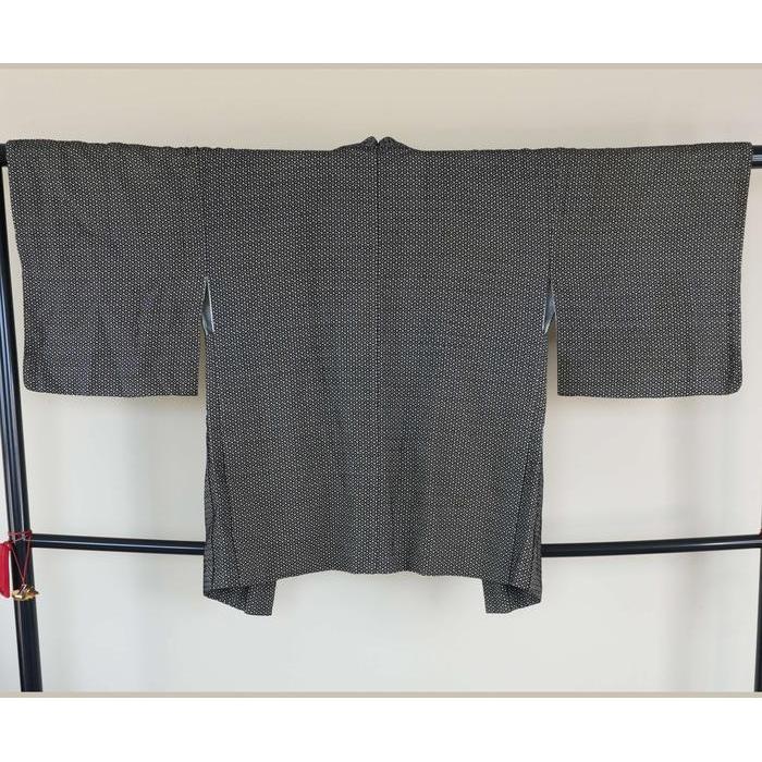 Vintage Haori – Black & White Geometric Circle Pattern