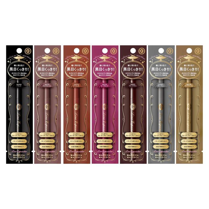 MAJOLICA MAJORCA Line Expander Liquid Eyeliner 0.5mL – Ultra-Fine Tip, Dense Color, 12-Hour Wear, Waterproof & Warm-Water Removable［Alcohol-free]