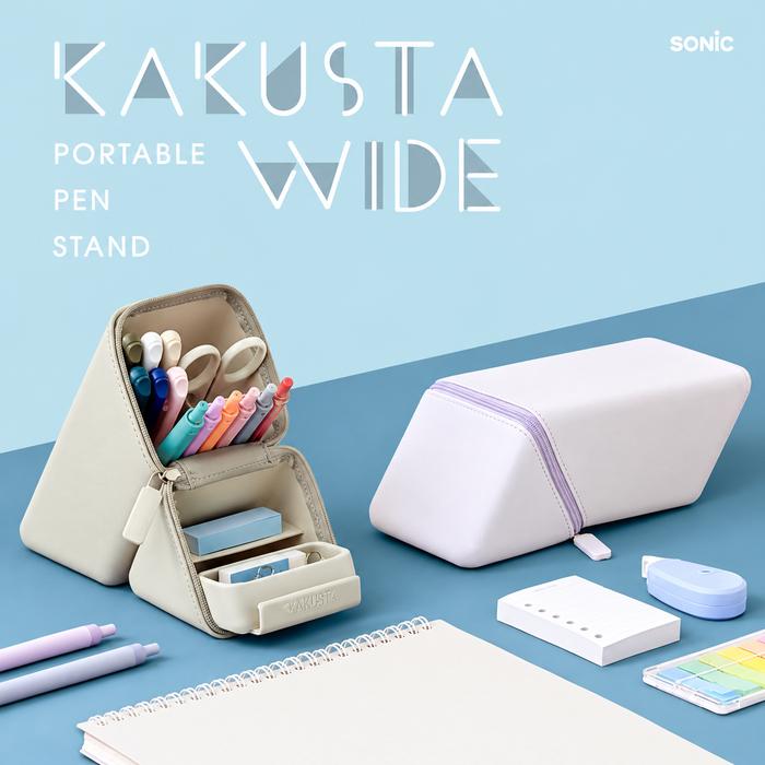 SONIC KAKUSTA Wide Portable Pen Stand with Drawer – 3 Colors