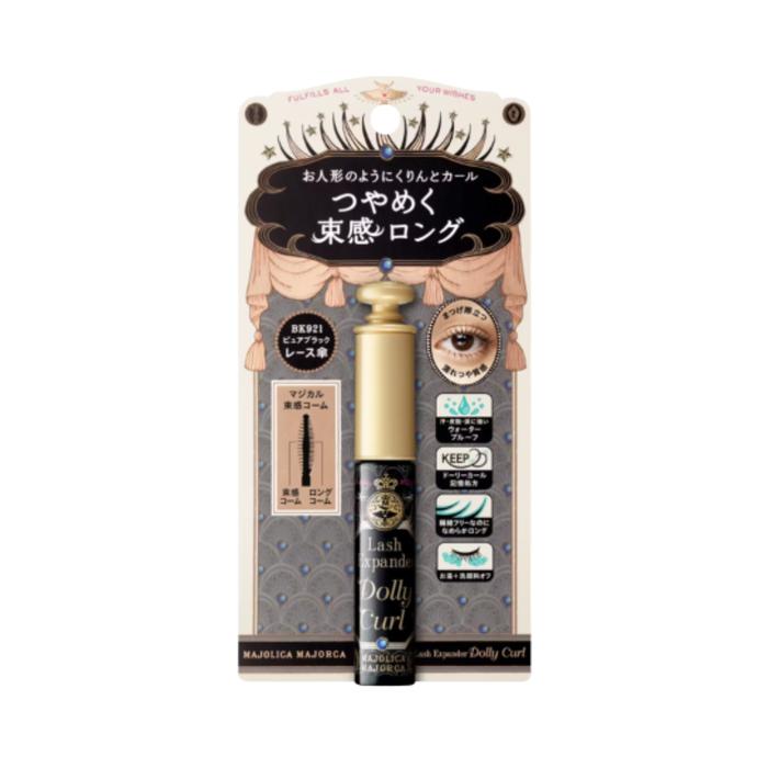 MAJOLICA MAJORCA Lash Expander Dolly Curl Mascara – BK921 Pure Black / BR522 Cocoa Brown 6g | Waterproof Long & Curl Mascara［Alcohol-free]