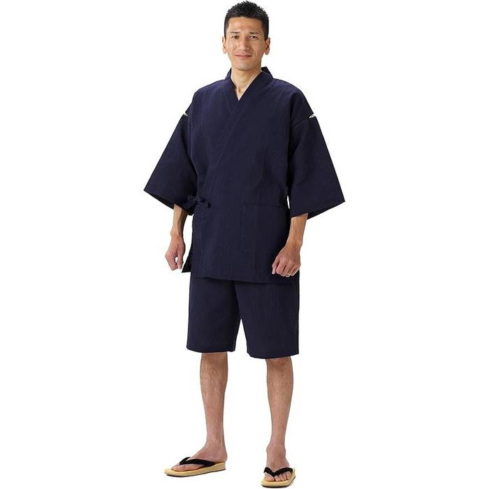 WATANOSATO Kurume Chijimi Jinbei Set – Breathable Cotton, Traditional Japanese Loungewear for Men, Casual Summer Wear (8 Colors, Sizes S–3L)