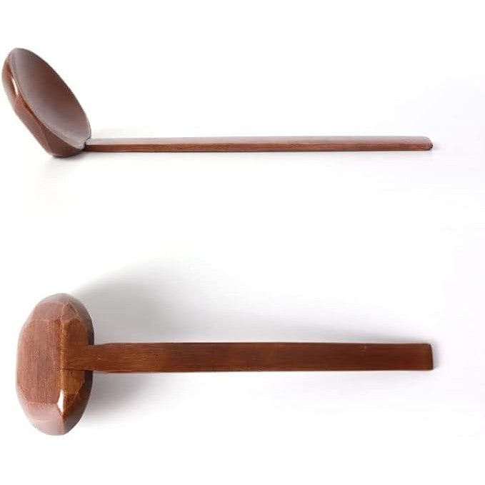 Natural wood ladle, lacquered, 21.7cm