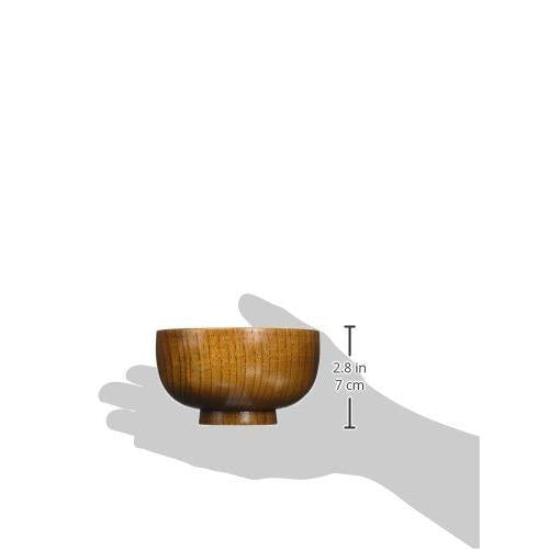 Ishida Natural Wood Lacquer Soup Bowl – 11.2cm Wooden Miso Soup Bowl