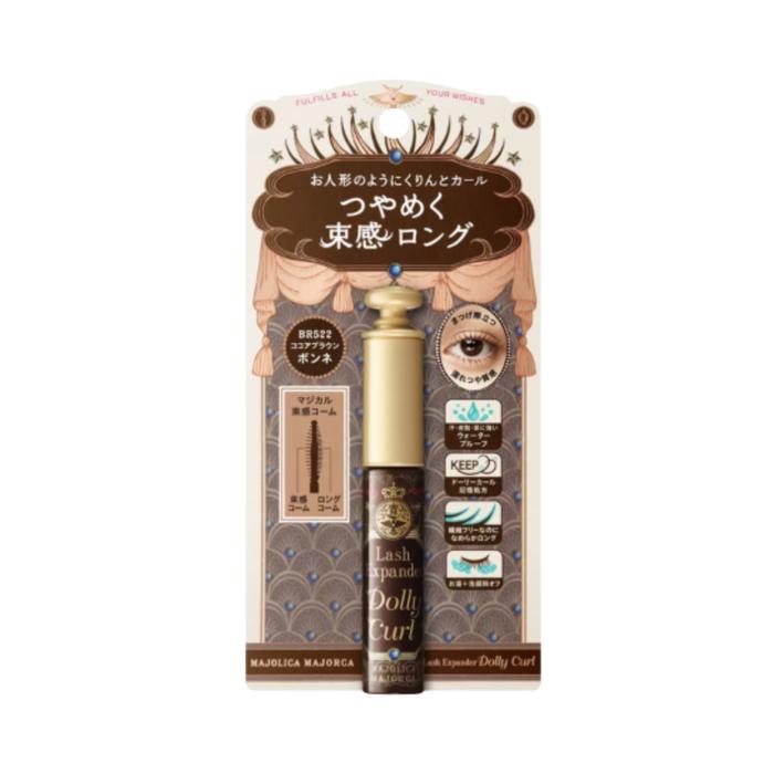 MAJOLICA MAJORCA Lash Expander Dolly Curl Mascara – BK921 Pure Black / BR522 Cocoa Brown 6g | Waterproof Long & Curl Mascara［Alcohol-free]