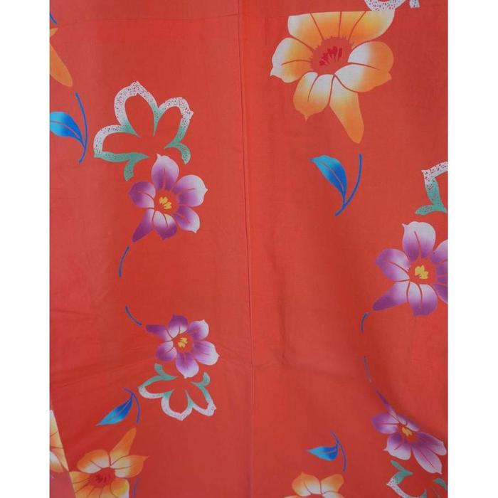 Summer Japanese Yukata – Orange Floral, Cotton, SIZE good on 165cm-175cm