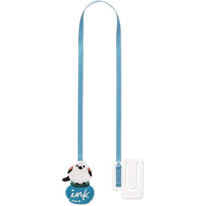 Midori Embroidered Bookmark with Clip – Shimaenaga Pattern