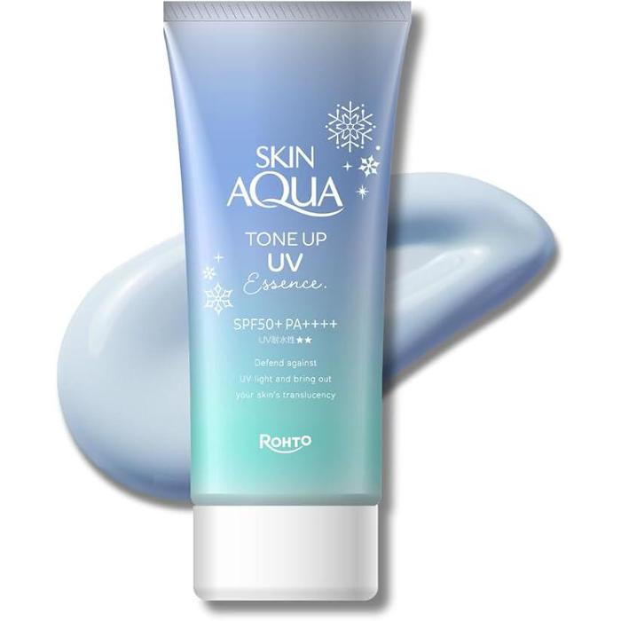 SKIN AQUA Tone Up UV Essence Sunscreen – Transparency & Fairer Skin (Blue) SPF50+ PA++++ 80g [With alcohol]