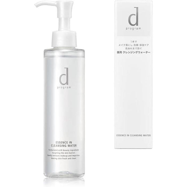 d program Essence In Cleansing Water [Quasi-Drug] | 180 ml | Fragrance-Free Medicated Makeup Remover for Sensitive Skin [Alcohol-free]