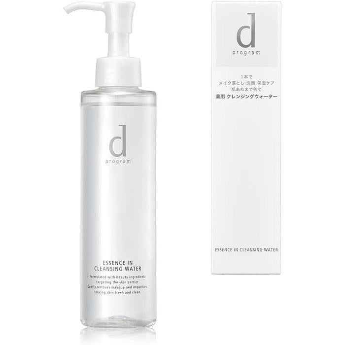 d program Essence In Cleansing Water [Quasi-Drug] | 180 ml | Fragrance-Free Medicated Makeup Remover for Sensitive Skin [Alcohol-free]