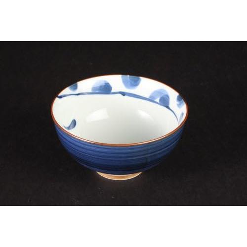 Hasami Ware Rice Bowl – Hyottoko Blue & White Design 12 cm | Saikai Toki