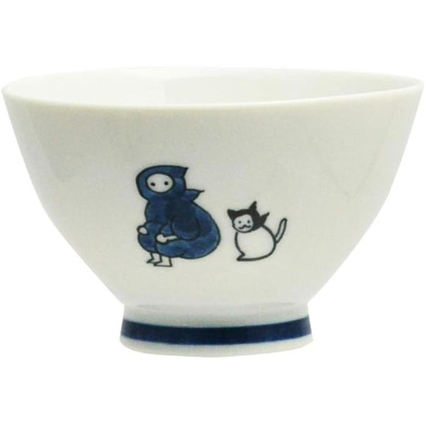 Ippinsha Japanese Rice Bowl – Ninja Motif,Mino Ware Ceramic