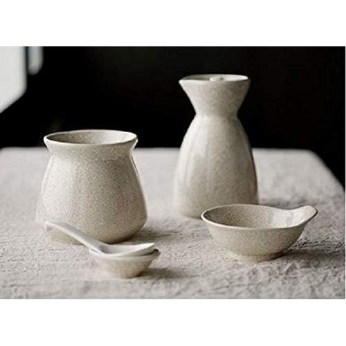 Banko Ware Ginpo Nukuri Astragalus Pottery Spoon with Base | Japanese Heat-Resistant Ceramic 15cm