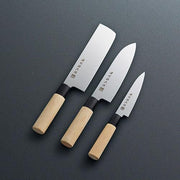 Set de Couteaux Japonais Noshu Sonroku 3 Pièces – Santoku, Nakiri & Petty