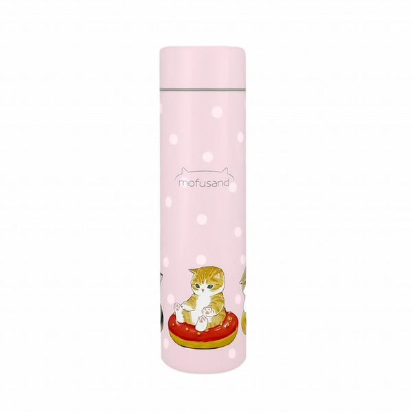 Mofusand Stainless Steel Bottle 400ml (Donut Cat) – Adorable Cat Design with Excellent Heat & Cold Retention – Portable & Compact