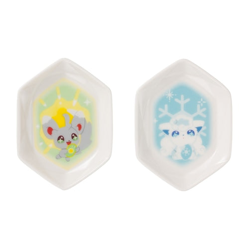 Die-Cut Small Plate Set of 2: Shinka no Ishi (Evolution Stone) Cinccino & Alolan Vulpix