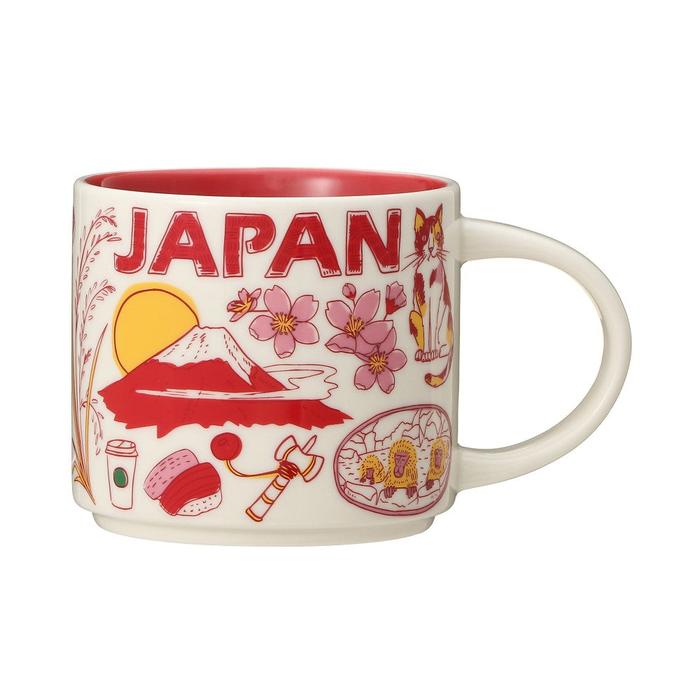 Starbucks Been There Series Mug JAPAN 414ml – Mt. Fuji, Sushi, Cherry Blossoms, and Japanese Icons Collectible Stoneware