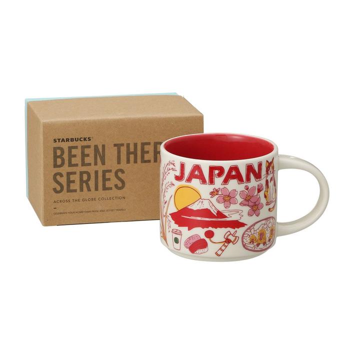 Starbucks Been There Series Mug JAPAN 414ml – Mt. Fuji, Sushi, Cherry Blossoms, and Japanese Icons Collectible Stoneware