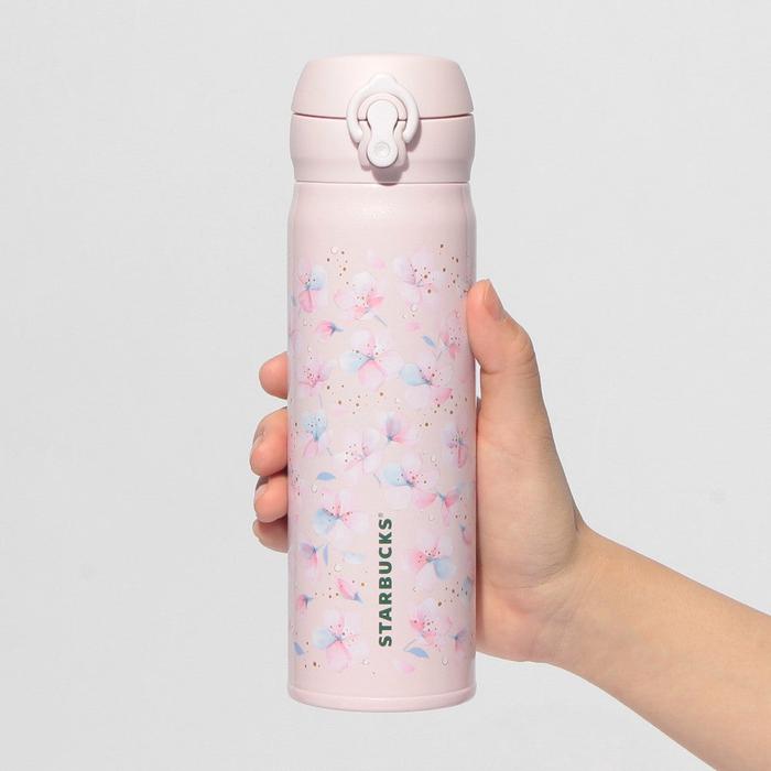 STARBUCKS JAPAN SAKURA 2025 Handy Stainless Steel Bottle Pale Pink 500ml