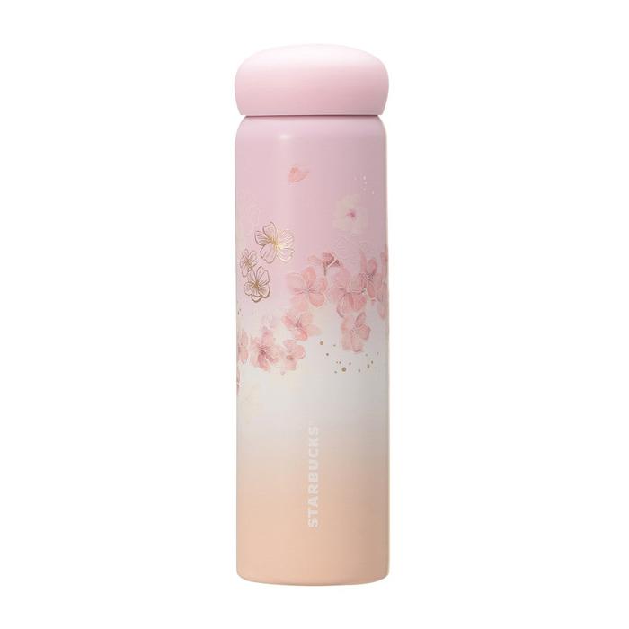 STARBUCKS JAPAN SAKURA2025 Stainless Steel Bottle Pale Pink Gradient 355ml – Elegant Cherry Blossom Design with Superior Heat and Cold Retention