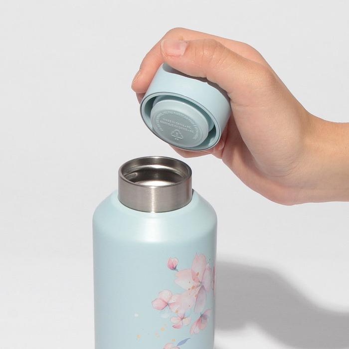 STARBUCKS JAPAN SAKURA2025 Stainless Steel Bottle Pale Blue Gradient 591ml – Cherry Blossom Design with Excellent Insulation