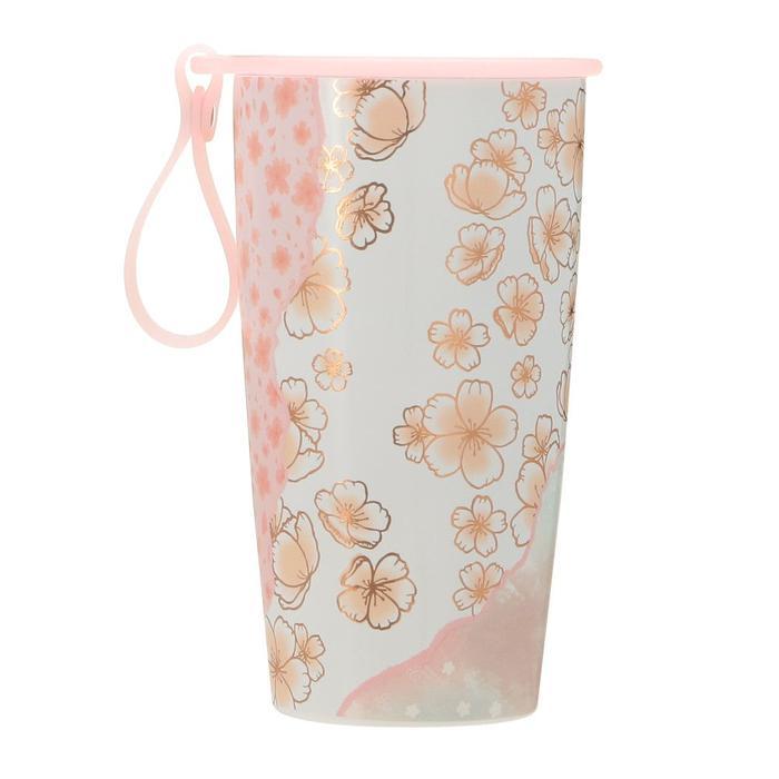 STARBUCKS JAPAN SAKURA2025 Strap Cup Stainless Steel Bottle Layered 355ml – Elegant Cherry Blossom Design with Superior Insulation