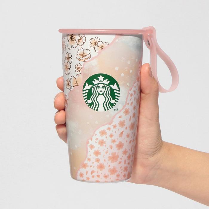 STARBUCKS JAPAN SAKURA2025 Strap Cup Stainless Steel Bottle Layered 355ml – Elegant Cherry Blossom Design with Superior Insulation