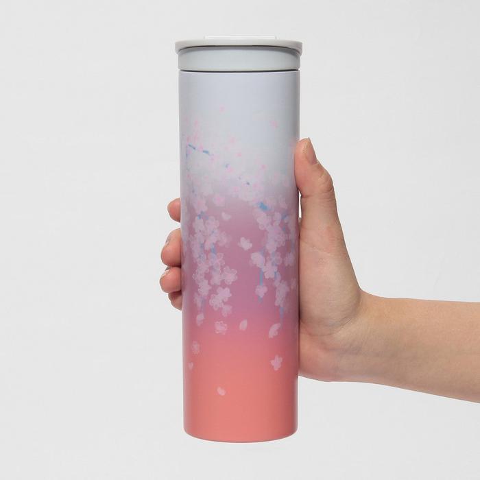 STARBUCKS Sakura 2025 Stainless Steel Bottle – Orange Gradient 473ml