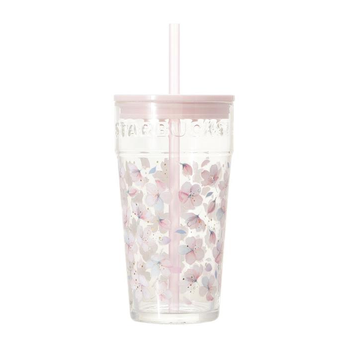 STARBUCKS JAPAN SAKURA2025 Glass Tumbler 473ml – Elegant Cherry Blossom Design for Cold Drinks