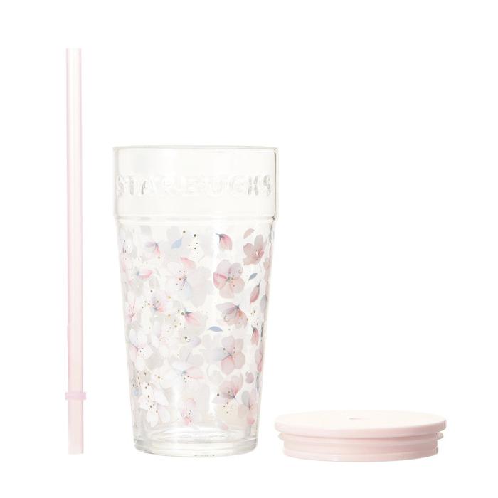 STARBUCKS JAPAN SAKURA2025 Glass Tumbler 473ml – Elegant Cherry Blossom Design for Cold Drinks