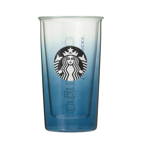 STARBUCKS Sakura 2025 Double-Wall Heat-Resistant Glass – Night Blue Gradation 355ml