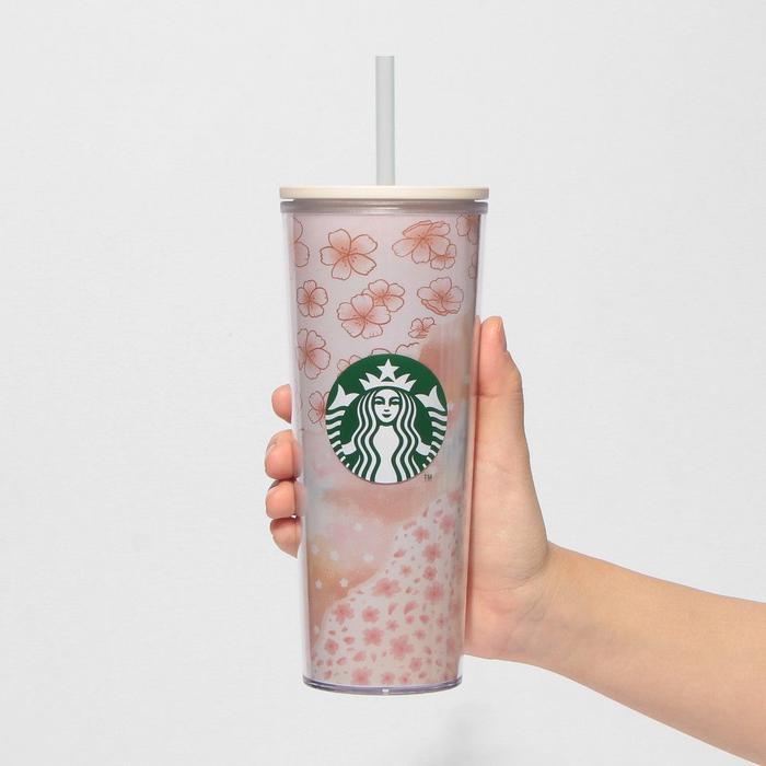 STARBUCKS JAPAN SAKURA2025 Cold Cup Tumbler Layered 414ml – Elegant Cherry Blossom Design for Cold Drinks