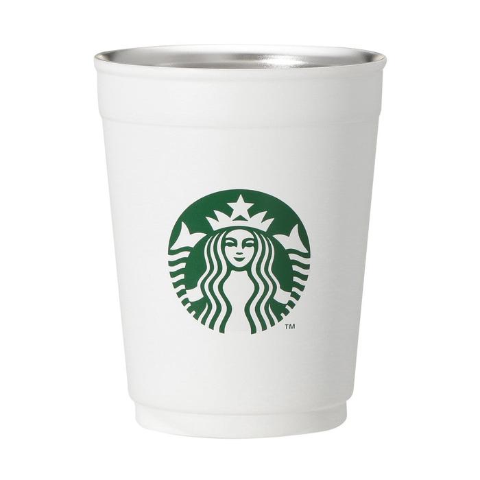 Starbucks 2-Way Stainless Steel Cup / Holder Matte White 355ml