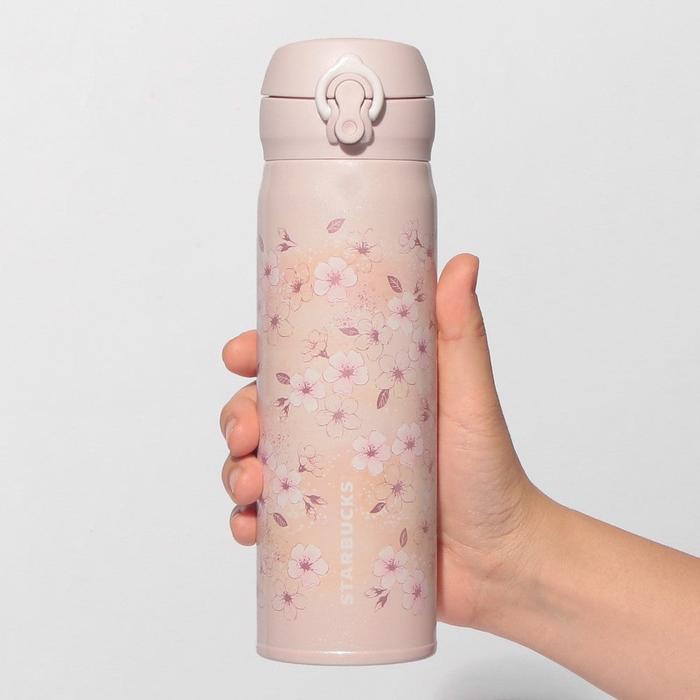 Starbucks Japan Sakura 2026 Handy Stainless Steel Bottle Pink Beige 500ml – Cherry Blossom Insulated Limited Edition