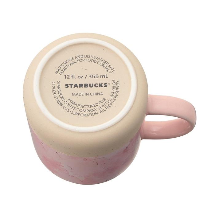 Starbucks Japan Sakura 2026 Marble Mug 355ml – Natural Texture Ceramic Cherry Blossom Limited Edition