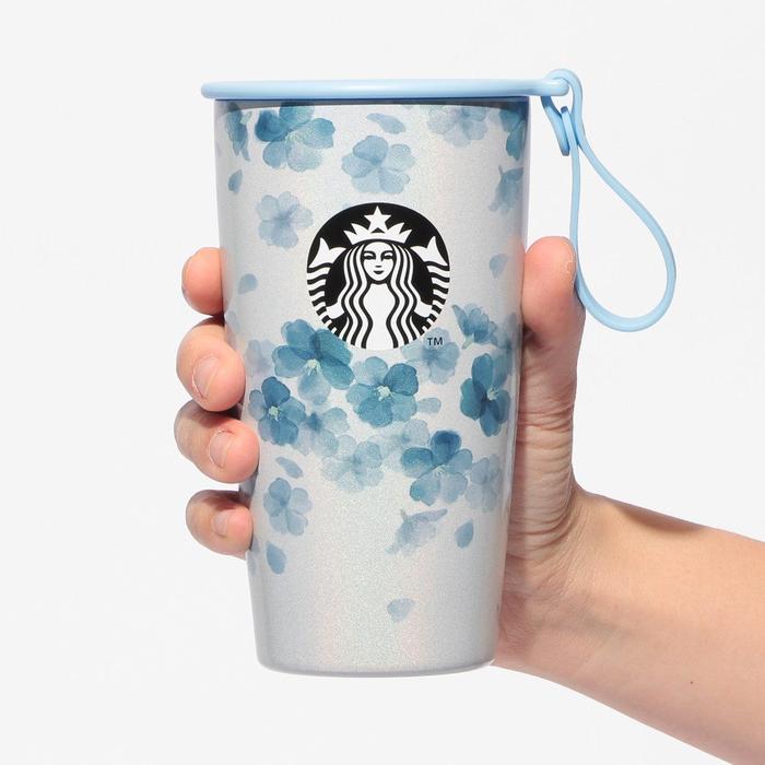 Starbucks Japan Sakura 2026 Strap Cup Shape Stainless Steel Bottle Airy Blue 355ml – Limited Edition