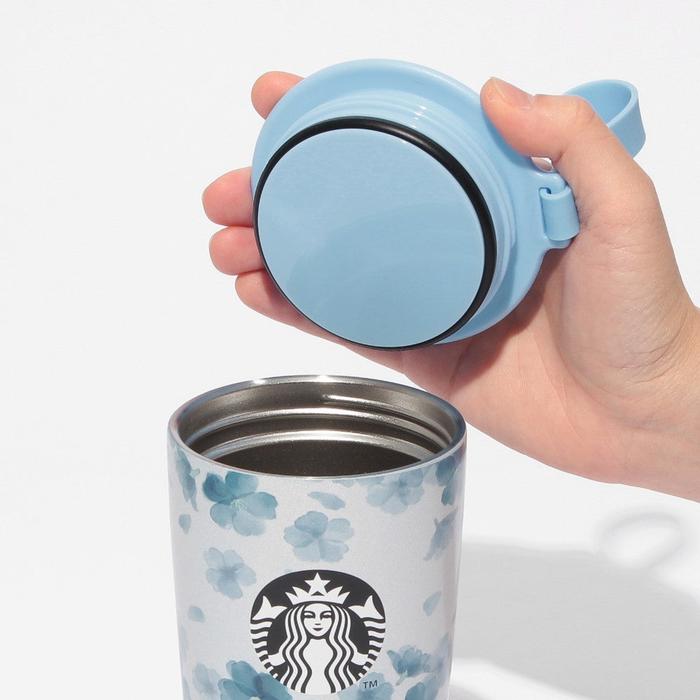 Starbucks Japan Sakura 2026 Strap Cup Shape Stainless Steel Bottle Airy Blue 355ml – Limited Edition