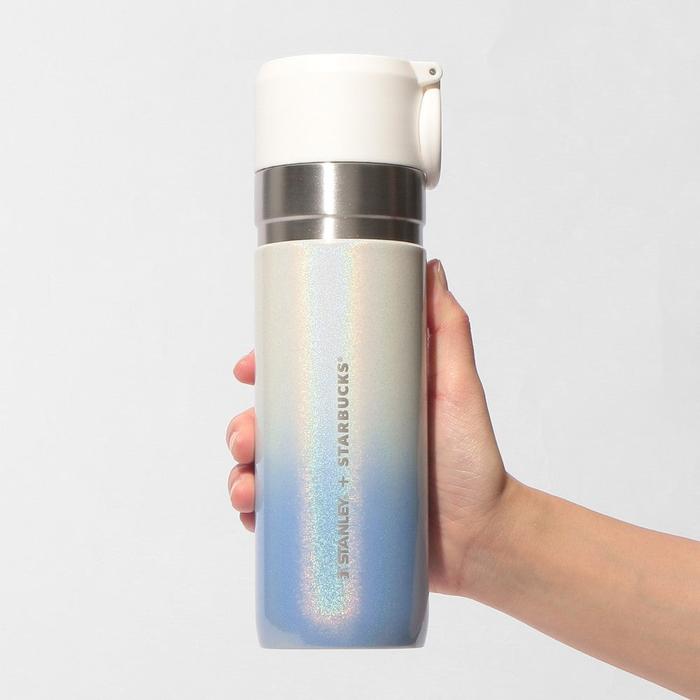 Starbucks Japan Sakura 2026 STANLEY Shiny Airy Blue Gradient Stainless Steel Bottle 473ml – Limited Edition