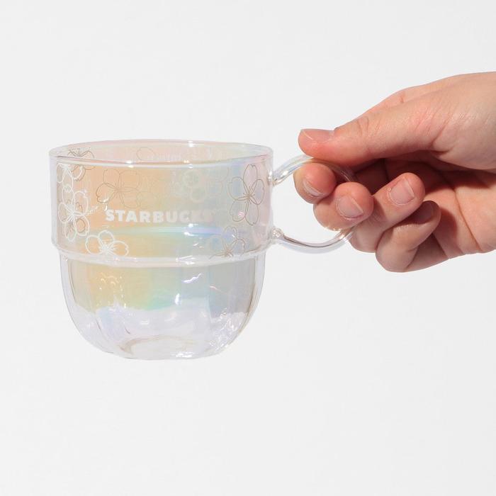 Starbucks Japan Sakura 2026 Heat-Resistant Glass Mug Raster 355ml – Rainbow Reflection Limited Edition
